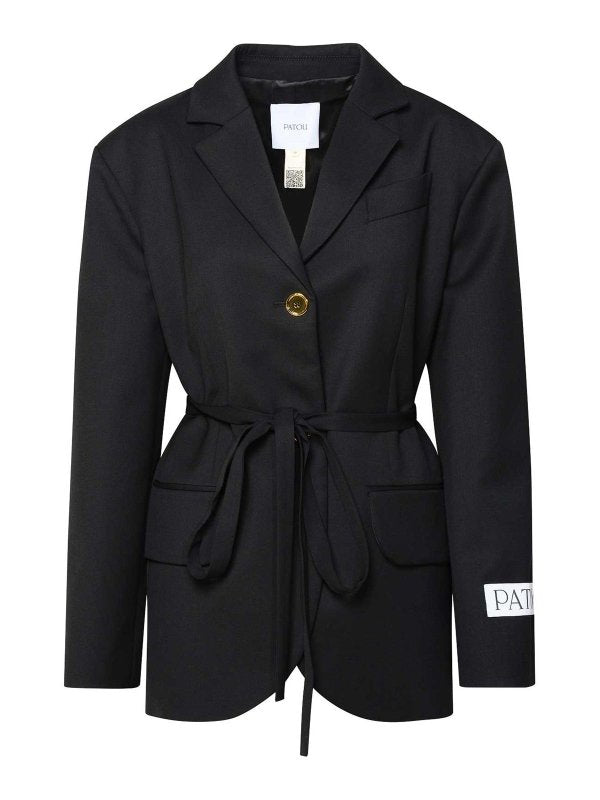 Blazer Nero In Misto Lana Vergine