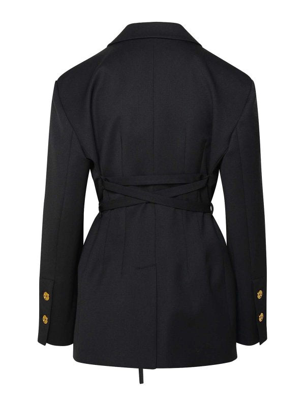 Blazer Nero In Misto Lana Vergine