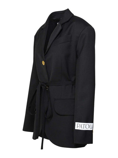 Blazer Nero In Misto Lana Vergine