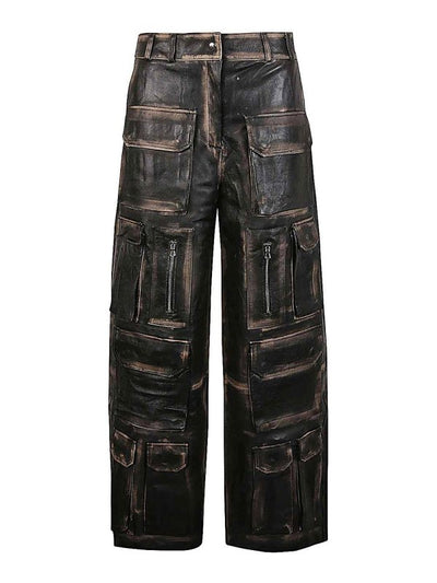 Pantaloni Cargo In Pelle