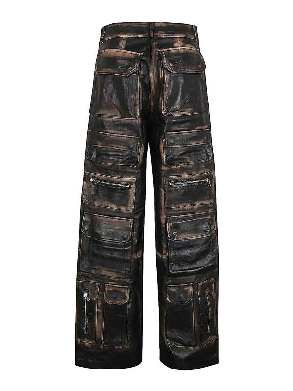 Pantaloni Cargo In Pelle