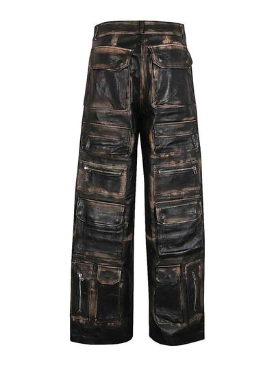 Pantaloni Cargo In Pelle
