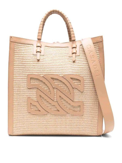 Borsa Tote Beauriva In Rafia E Pelle