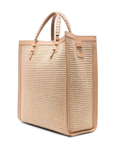 Borsa Tote Beauriva In Rafia E Pelle
