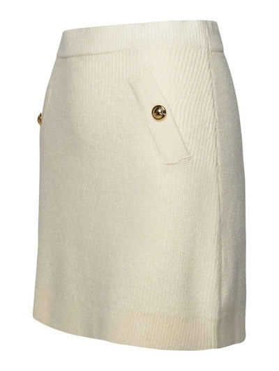 Minigonna In Misto Cashmere Avorio