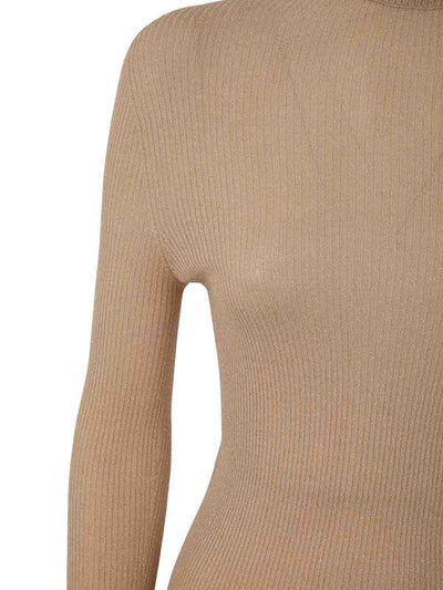 Maglia Dolcevita In Lurex A Costine