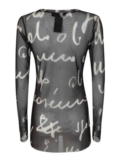 Maglia In Tulle Stampato