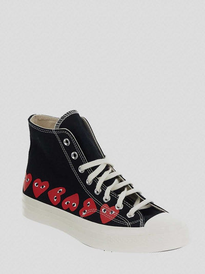 Sneakers Alte Nere Con Stampa A Cuore
