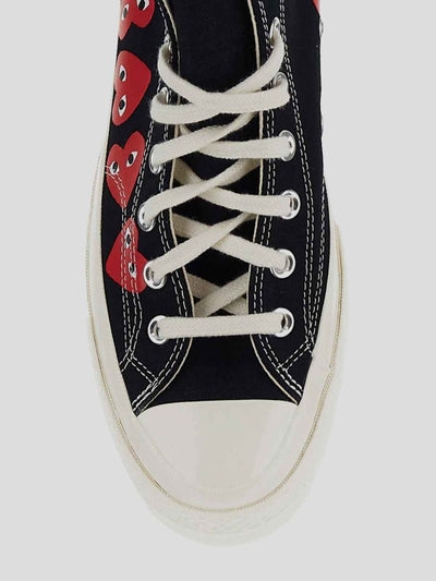 Sneakers Alte Nere Con Stampa A Cuore