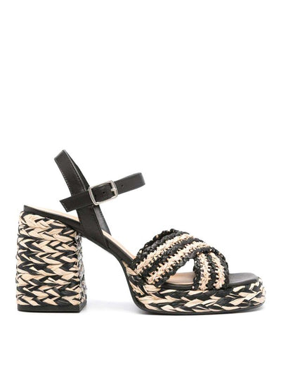 Sandali Con Tacco In Rafia Vicen