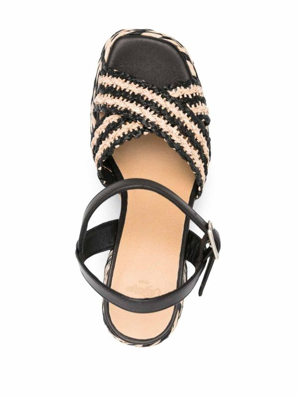 Sandali Con Tacco In Rafia Vicen