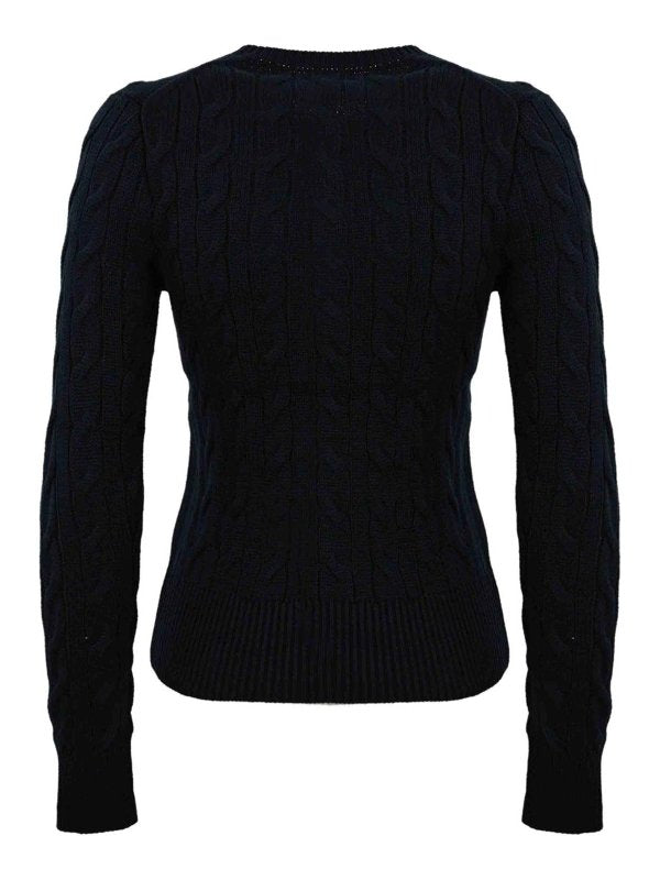 Maglione In Maglia A Trecce Con Scollo A V