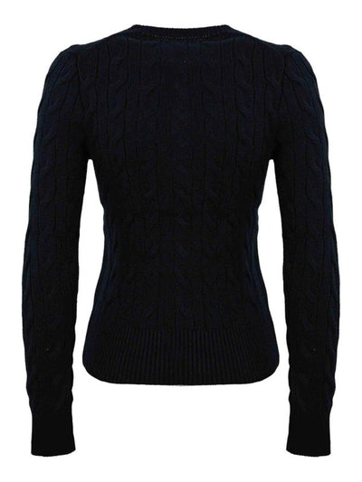 Maglione In Maglia A Trecce Con Scollo A V