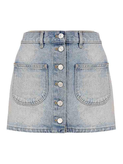 Minigonna In Denim Di Cotone