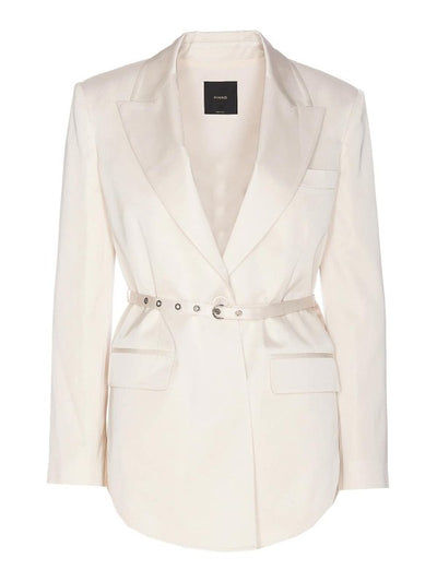 Blazer In Raso Con Cintura Sottile