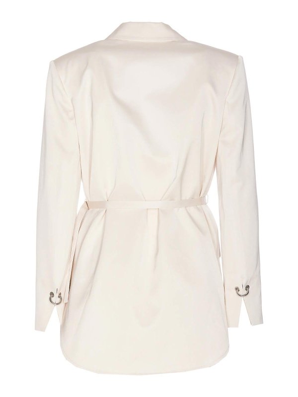 Blazer In Raso Con Cintura Sottile