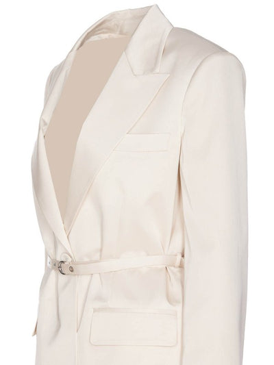 Blazer In Raso Con Cintura Sottile