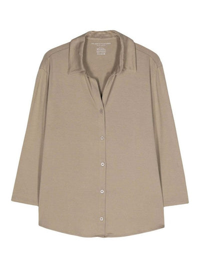Camicia In Viscosa Con Maniche A 3/4