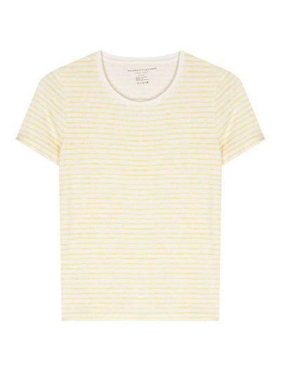 T-shirt In Misto Lino A Righe
