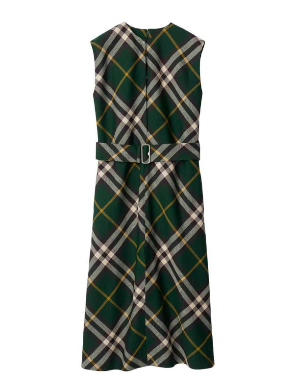 Vestito  Midi In Lana Con Motivo Check