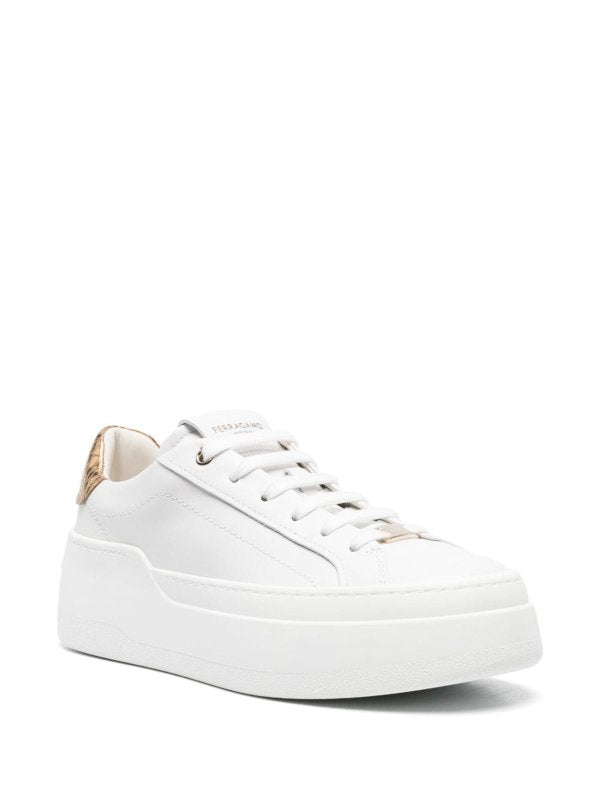Sneaker In Pelle Con Plateau