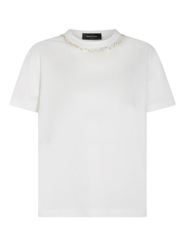 T-shirt  In Cotone Bianco