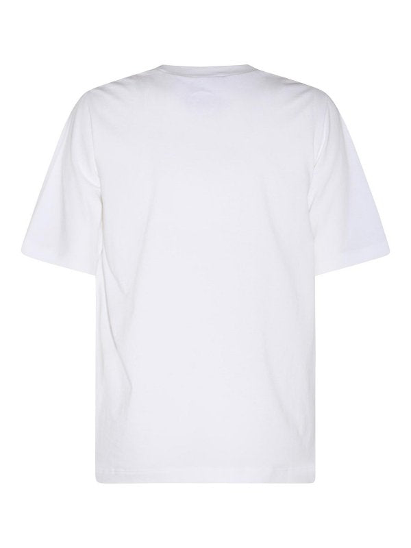 T-shirt In Cotone Bianco Nero E Rosa