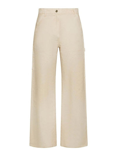 Pantaloni In Cotone A Gamba Larga A Vita Alta