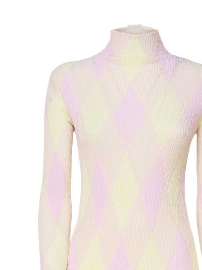 Vestito In Maglia Con Mezzo Collo Alto