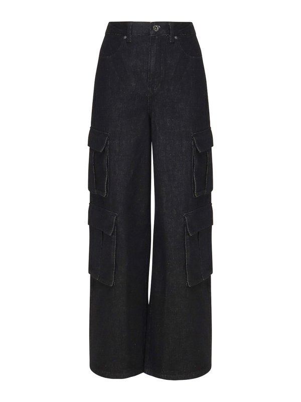 Pantaloni Cargo In Denim Di Cotone
