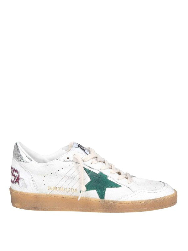 Ball Star In Nappa Colore Bianco E Verde