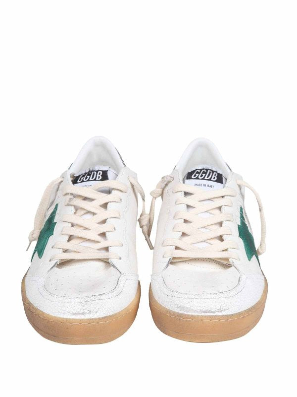 Ball Star In Nappa Colore Bianco E Verde