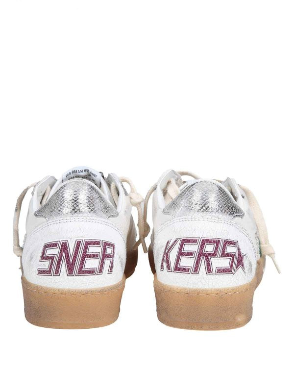 Ball Star In Nappa Colore Bianco E Verde