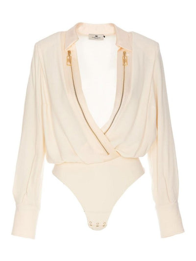 Camicia In Raso Con Body In Georgette
