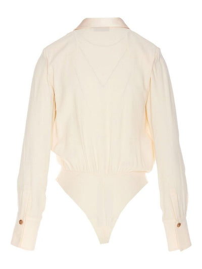Camicia In Raso Con Body In Georgette