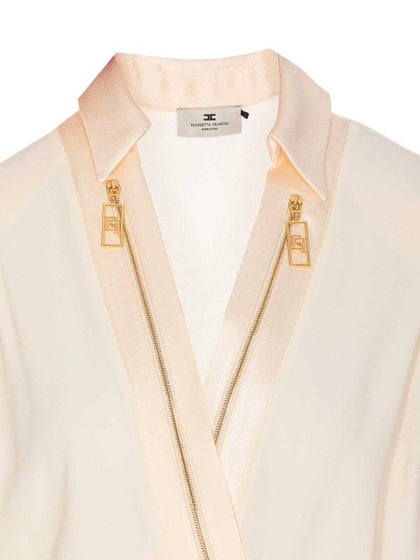 Camicia In Raso Con Body In Georgette
