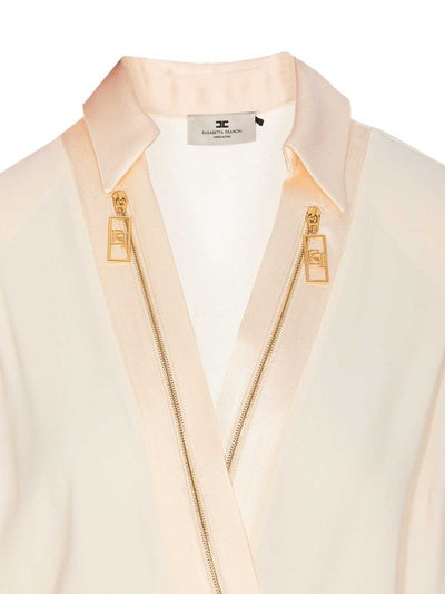 Camicia In Raso Con Body In Georgette