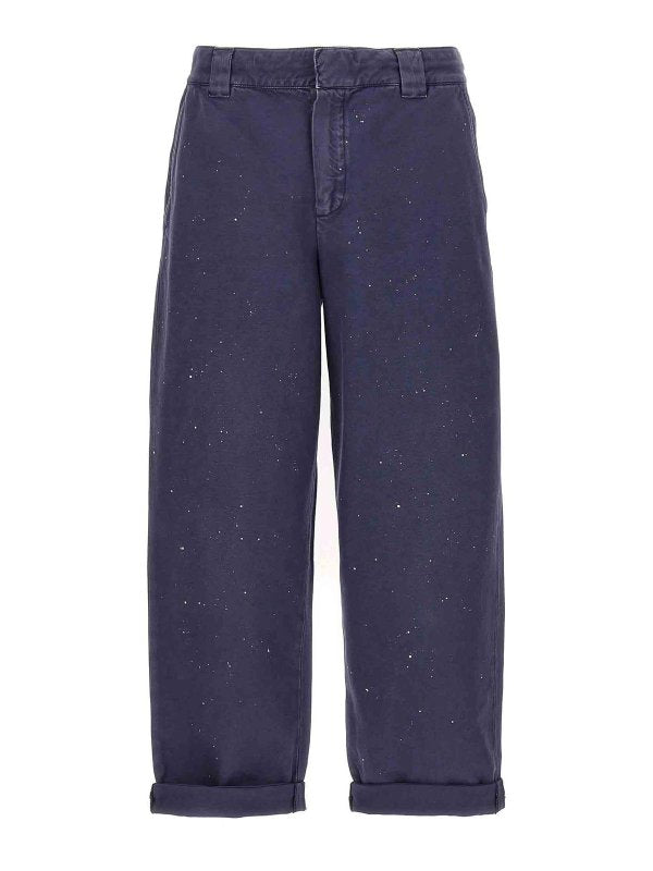 Chino In Cotone A Gamba Dritta