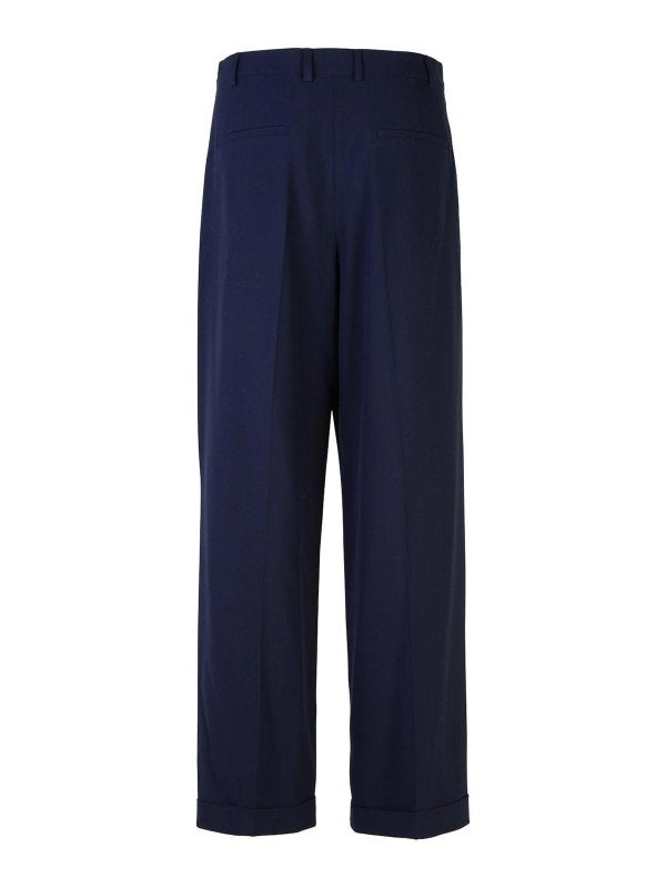 Pantaloni Marissa In Misto Viscosa Blu Scuro