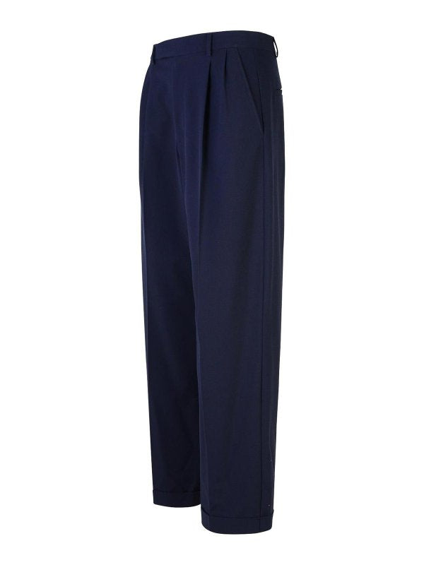 Pantaloni Marissa In Misto Viscosa Blu Scuro