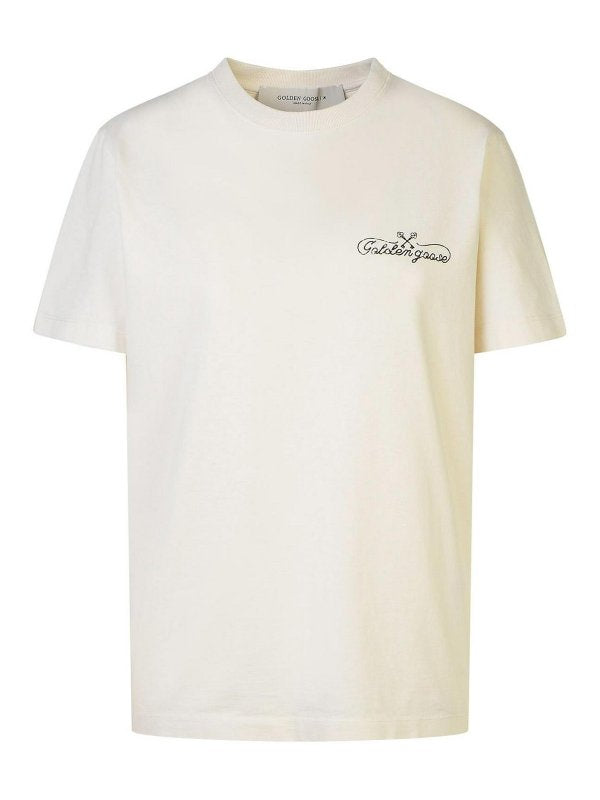 T-shirt In Cotone Bianco Viaggio