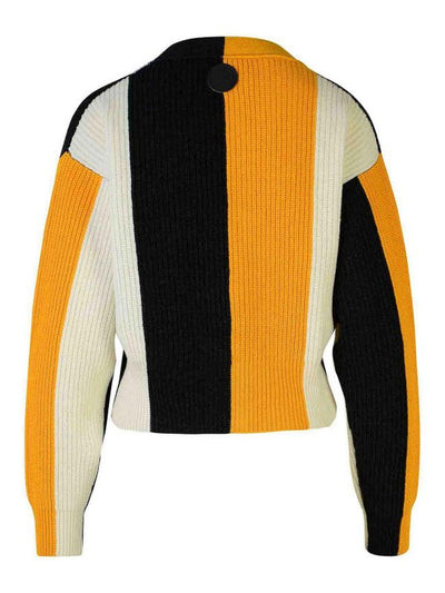 Cardigan A Righe In Misto Lana E Viscosa