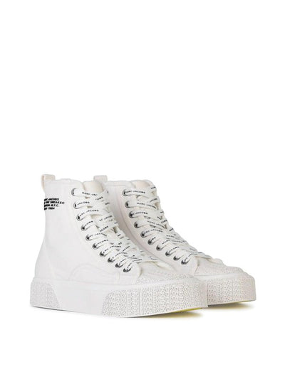 Le Sneakers Alte In Tela Bianca