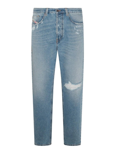 Jeans In Denim Di Cotone Azzurro