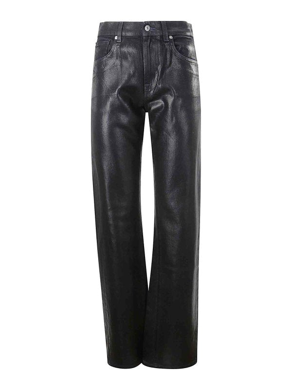 Pantaloni Blu Effetto Cerato