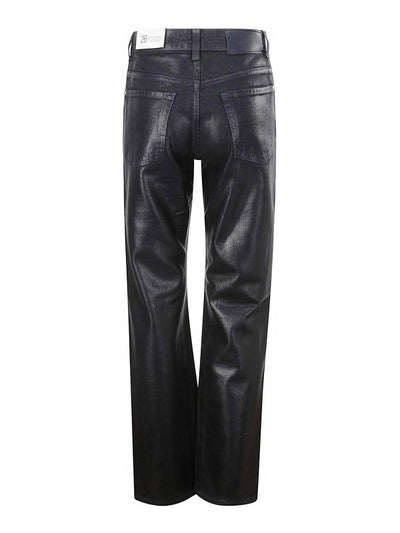 Pantaloni Blu Effetto Cerato