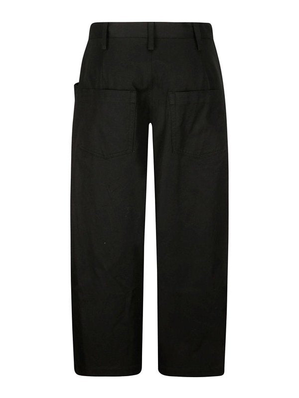 Pantaloni In Cotone Gamba Dritta