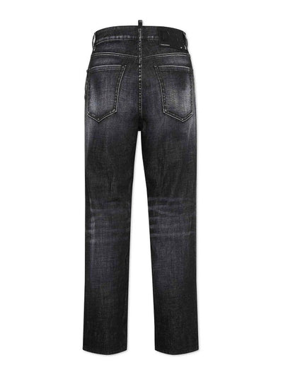 Jeans Scoloriti A Gamba Dritta Con 5 Tasche