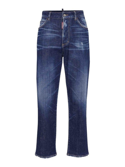 Jeans A Gamba Dritta Sbiaditi Con 5 Tasche
