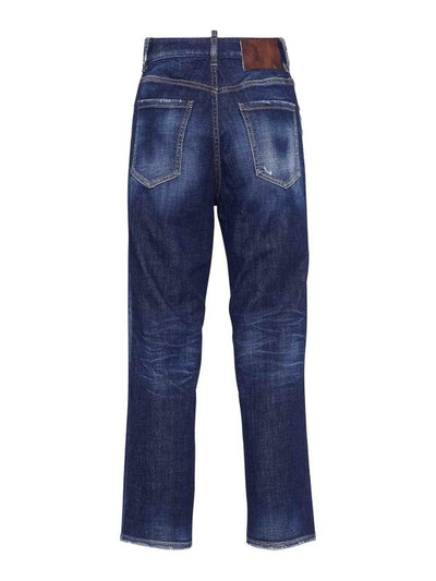 Jeans A Gamba Dritta Sbiaditi Con 5 Tasche